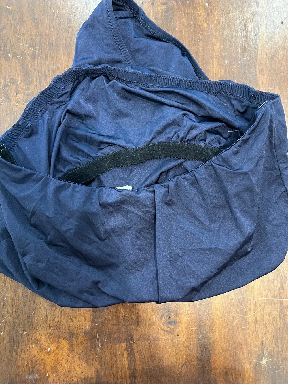 Navy strapless swimsuit